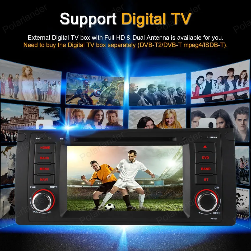 Perfect Android4.4 7 inch Car DVD For BMW E39/X5/M5/E38/E53 FM AM radio Support BT GPS 3G WiFi OBD DVR DAB+ RDS TPMS 5