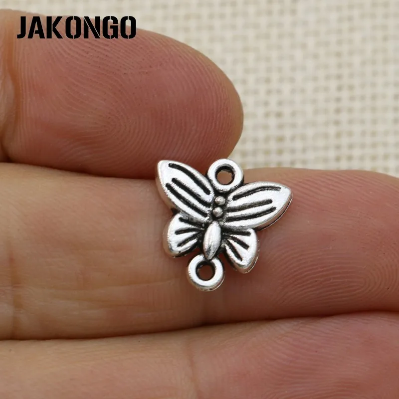 JAKONGO Античная Посеребренная Бабочка соединители Браслеты Серьги ювелирные