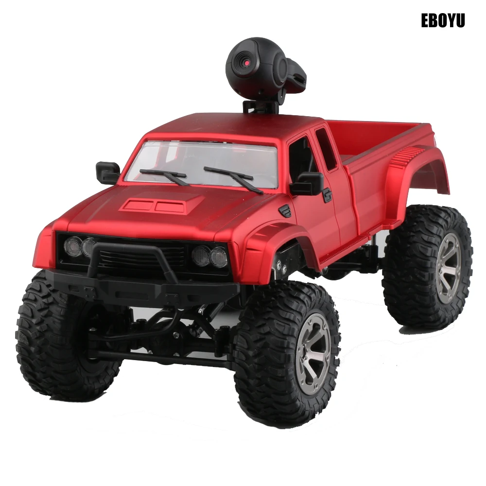 EBOYU FY002A+ WiFi 2,4 Ghz 1/16 4WD снег шины грузовик внедорожник RC грузовик с передний светильник WiFi FPV 0.3MP камера военный грузовик RTR