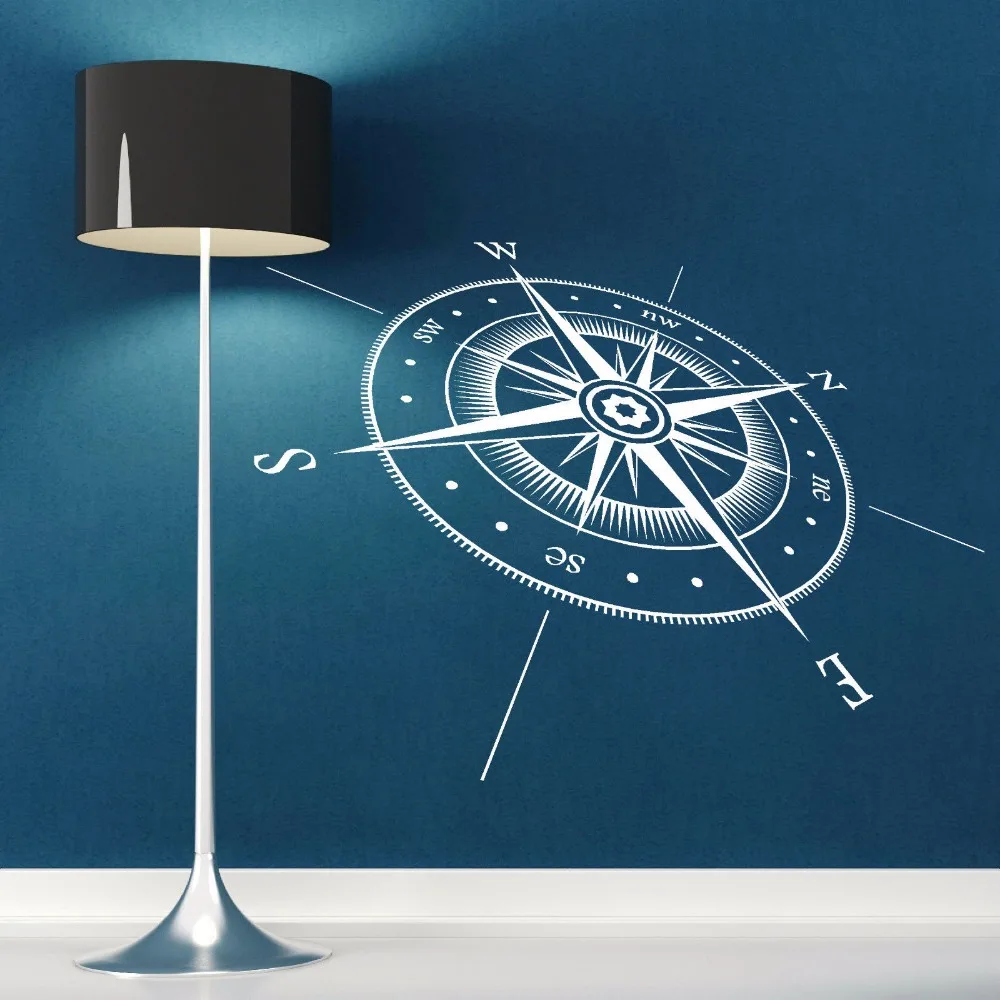 Compass Wall Sticker Vinyl Compass North South East West Points