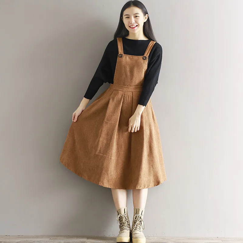 Autumn Winter Literary Vintage Plus Size Dress Women Long ...