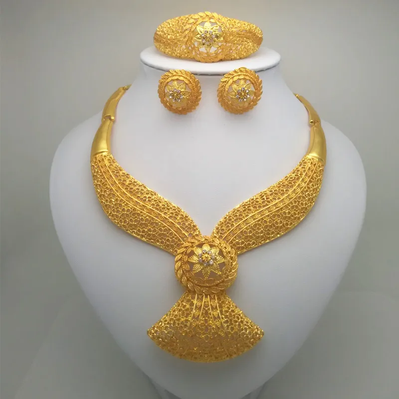 Preise Königreich Ma Halskette Ohrring Ring Armband Schmuck Sets Indien Frauen Geschenk Afrikanische Braut Hochzeit Geschenke afrikanischen perlen schmuck sets