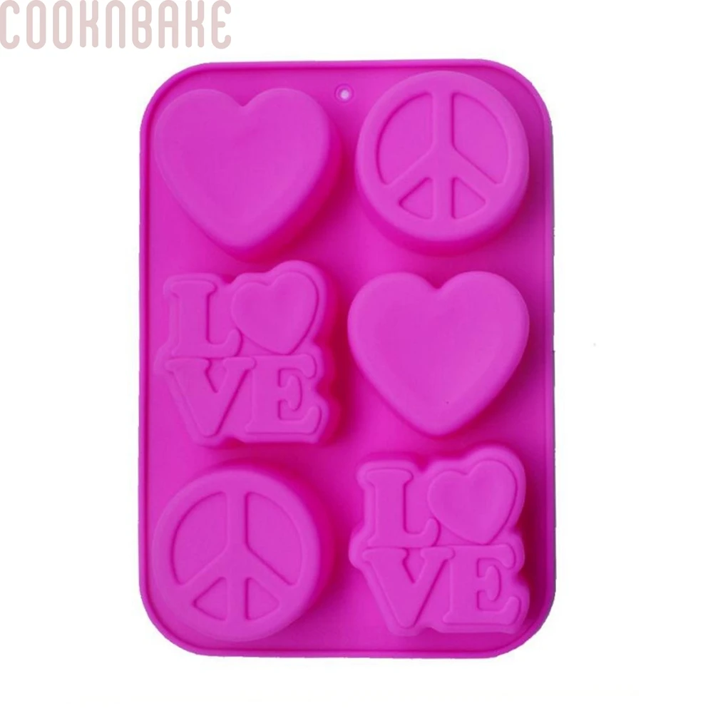 

COOKNBAKE Silicone Cake Mold Heart Silicone Handmade Soap Mold pudding resin silicone molds 6 cavity cake decoration tool
