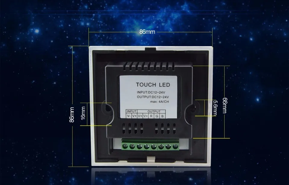 DC12V/24 V 4A* 4CH черный/белый очистить поверхность Панель цифровой Сенсорный экран диммер домашний настенный светильник переключатель для RGBW/RGBWW Светодиодные ленты