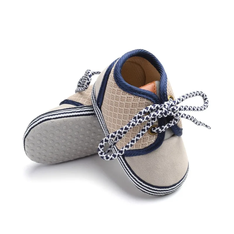 Детская обувь осень первые ходоки дышащие Нескользящие хлопковые подошва шнуровке обуви
