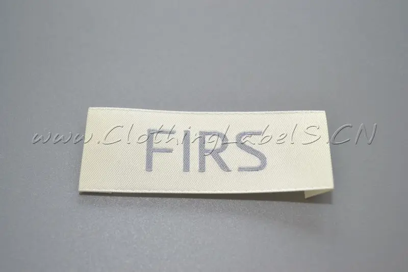 woven labels, light yellow background damask/100% polyester as customized design, low MOQ, eco ...