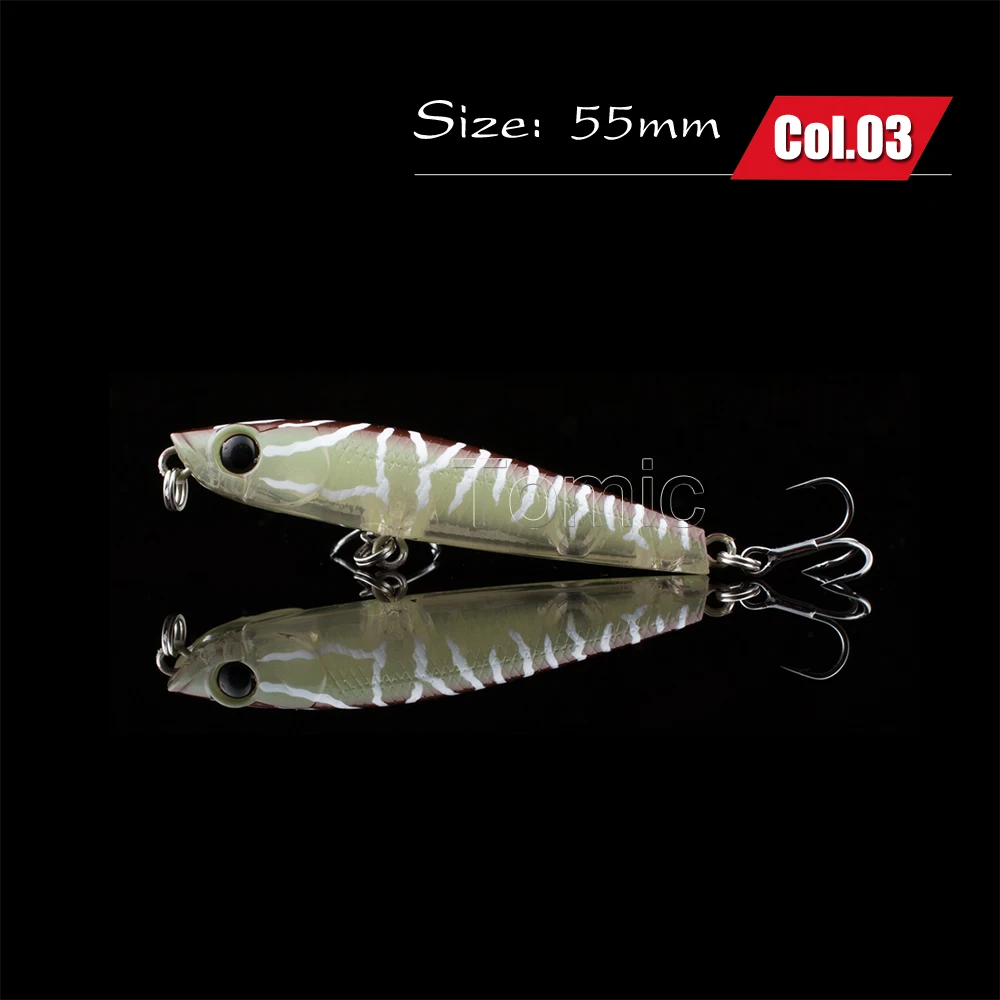 

Tomic pencil bait topwater hard lures 55mm floating ultralight fishing lures pesca