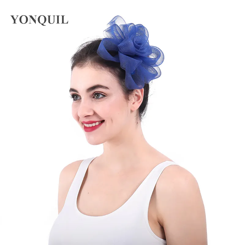 

Navy party hat women Festival hair bands for ladies church crinoline fascinators headwear ladies wedding bridal mariage headband