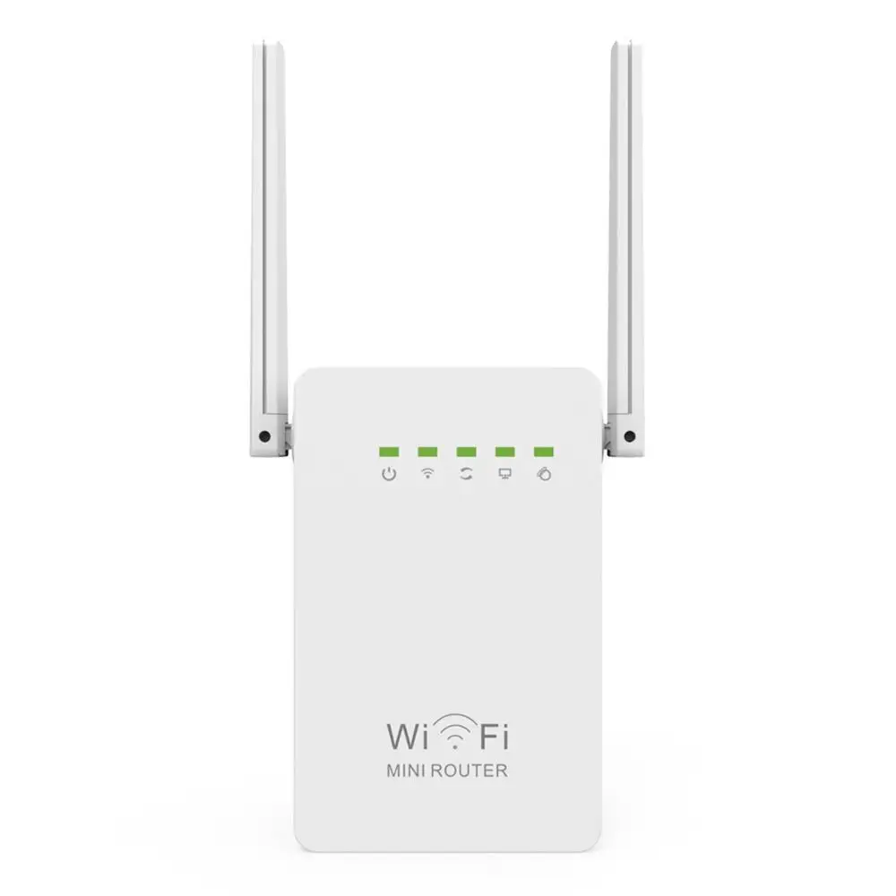 

300Mbps Router WiFi Repeater Network Range Extender Booster N300 Single Increase Dual External Antennas EU US AU UK Plug