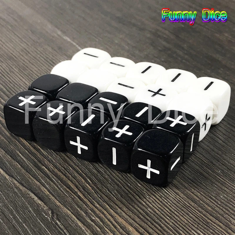 Новое поступление 10 шт./лот 2 цвета 16 мм Fate or Fudge Dice &quot+&quot &quotбелый и черный пустые