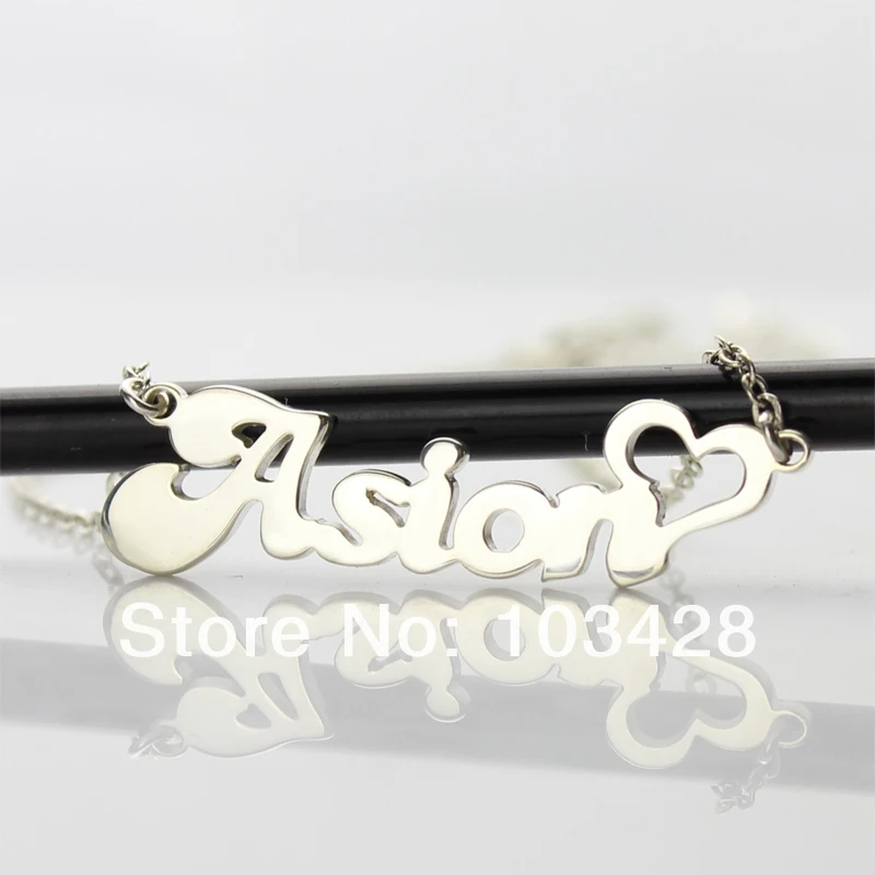 

AILIN Personalized Name Necklace Sterling Silver Name Jewelry Heart Shape Included DELIVER TO US ONLY 2 weeks!