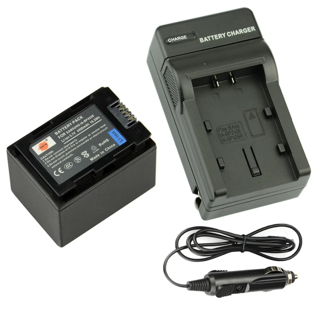 

DSTE IA-BP420E Battery + Travel and Car Charger For SANSUNG SMX-F40 F44 F50 F70 F54 HMX-H200 H204 H205 Camera as IA-BP105E/R