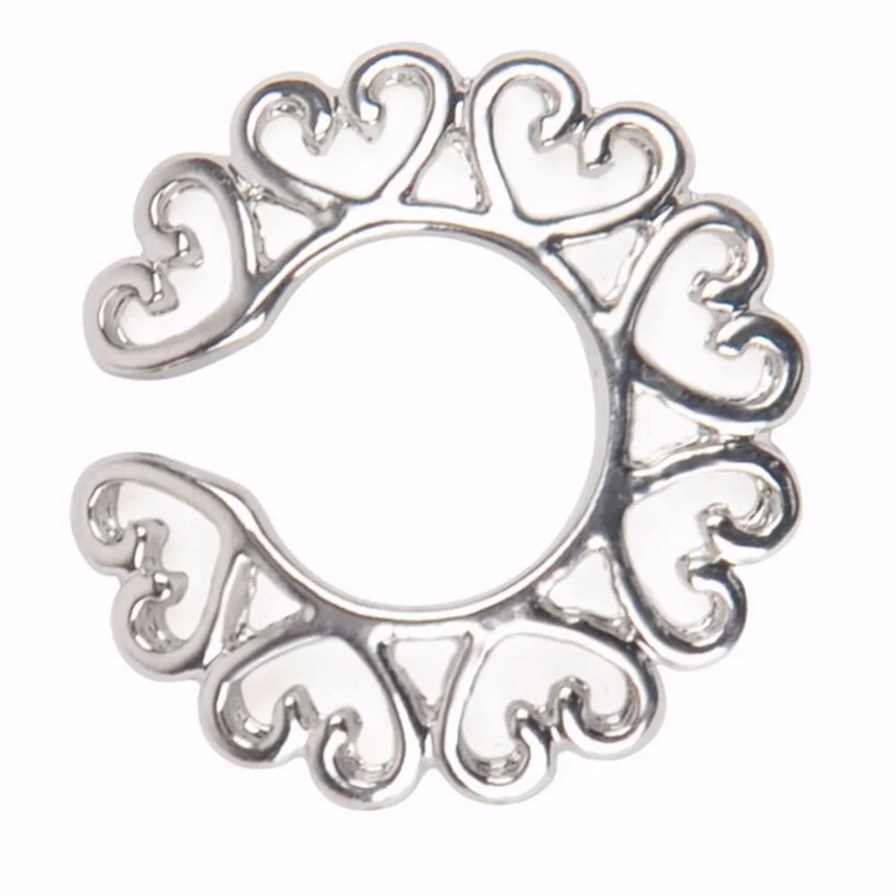 

Surgical Steel Non Piercing Clip On Nipple Classic Body Jewelry Nipple Rings Heart Design Ring Shield