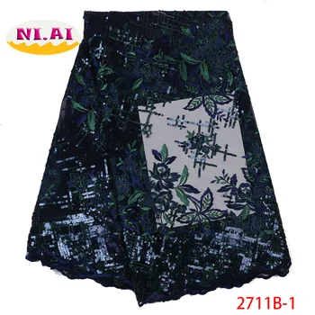 

Navy Blue Tulle Lace, Sequin Lace Dress Fabric Newest, Bridal Wedding Dress Sequin Lace Mr2711b