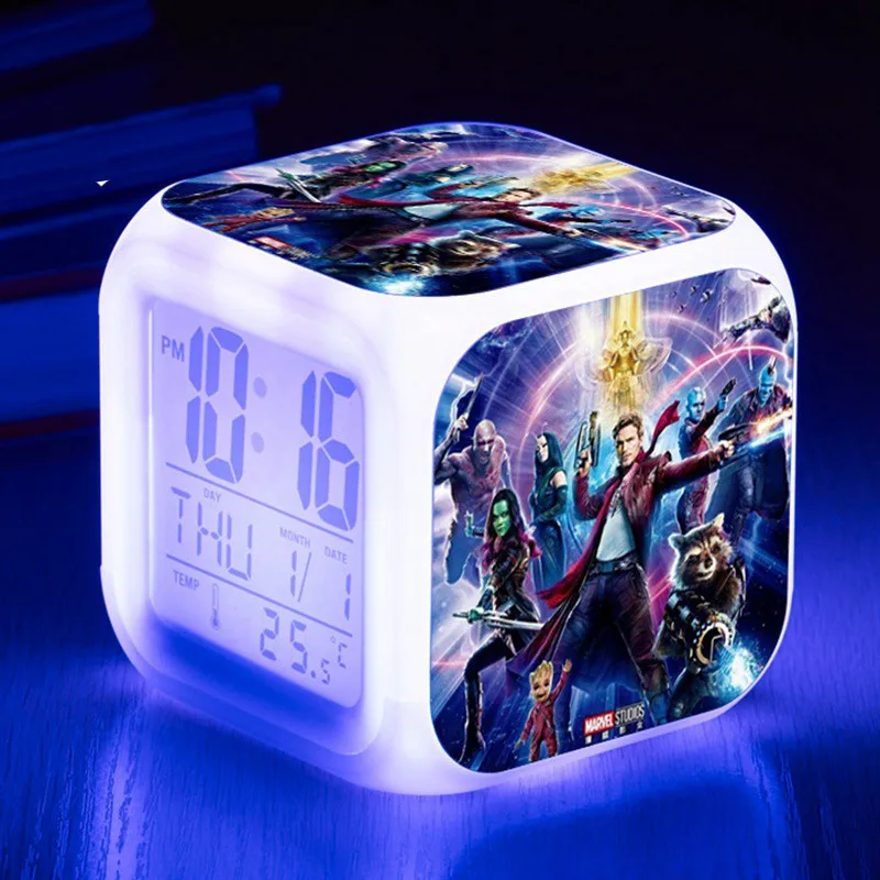Film Guardians of the Galaxy Flashing Digital Alarm Clocks, 7 Color