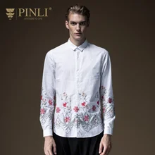 Camisa Social Pinli продукт, сделанный осенью, новая мужская рубашка с длинными рукавами и вышивкой B193113094