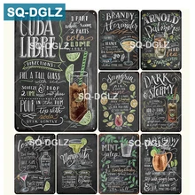 [SQ-DGLZ] новая ручная роспись Куба LIBRE Оловянная вывеска бар Настенный декор клуб металлические поделки домашний декор живопись таблички художественный плакат