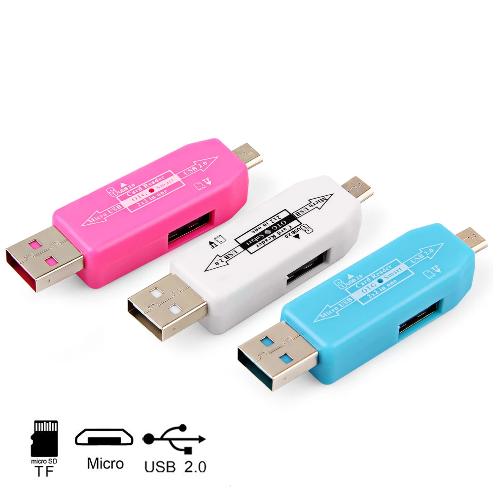 

NEW OTG Card Reader USB 2.0 Hub Universal Micro TF Card Reader Adapter Connection Kit For Android Mobile Phone Computer