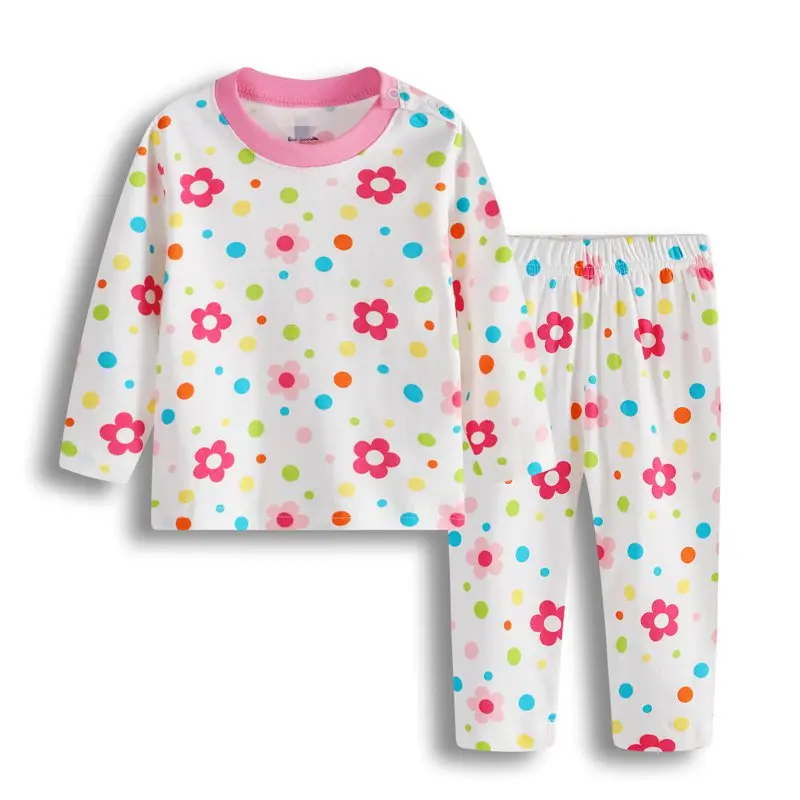 2018 Autumn Winter Newborn Baby Boys Girls Clothing-Set Cotton Kids Flowers Fish Airplane Princess Car Pajamas clothes suit (12)
