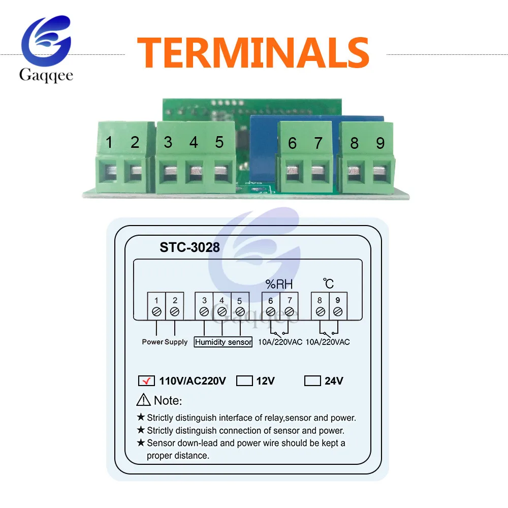 STC-3028 цифровой регулятор температуры и влажности термометр гигрометр инкубатор осушитель термостат метр AC220V DC12V 24V