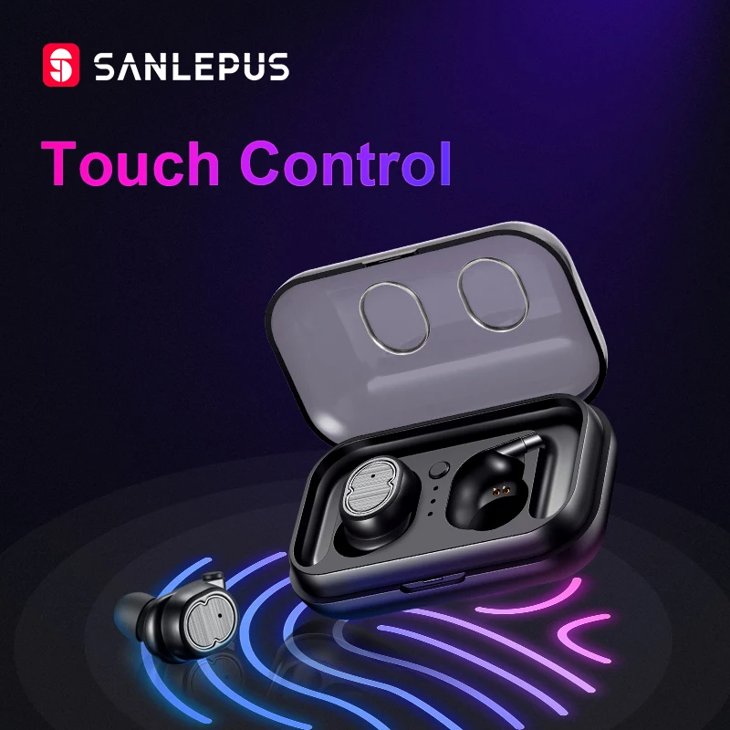 SANLEPUS TWS 5,0, беспроводные наушники, Bluetooth наушники, спортивные наушники, стерео бас гарнитура, мини с двойным микрофоном для телефонов