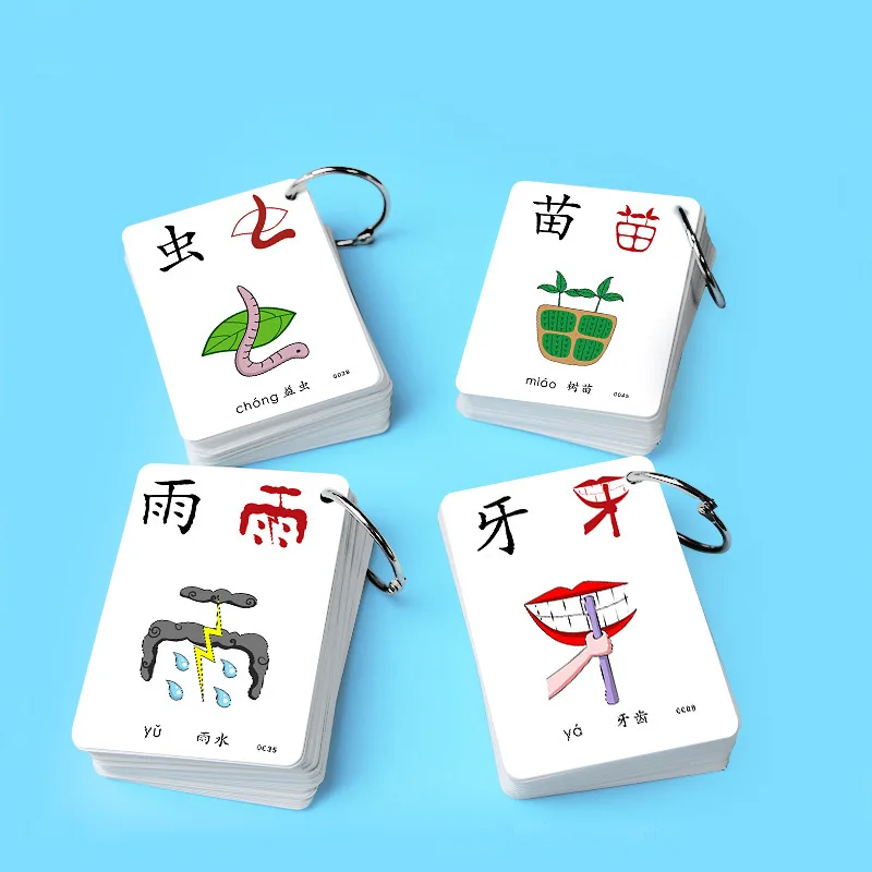Aprendizagem da Língua Cartões de Memória Cartão de Memória do Jogo Educativo para as Crianças Mesa de Som de Montessori Chinesa Palavras Flash Brinquedo 250 Pçs - Set 4 Toys & Sports