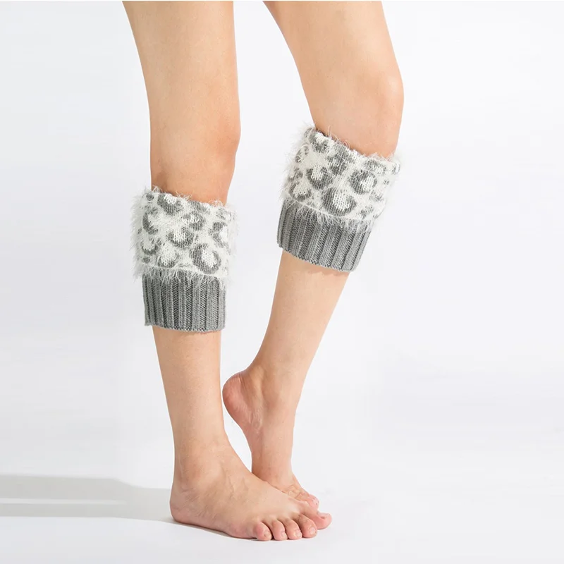 Leopard Fashion Women Leg Warmer Crochet Warm Short Boot Cuffs Women Knitted Long Socks Winter Warmer Leg Socks Elastic New  (12)