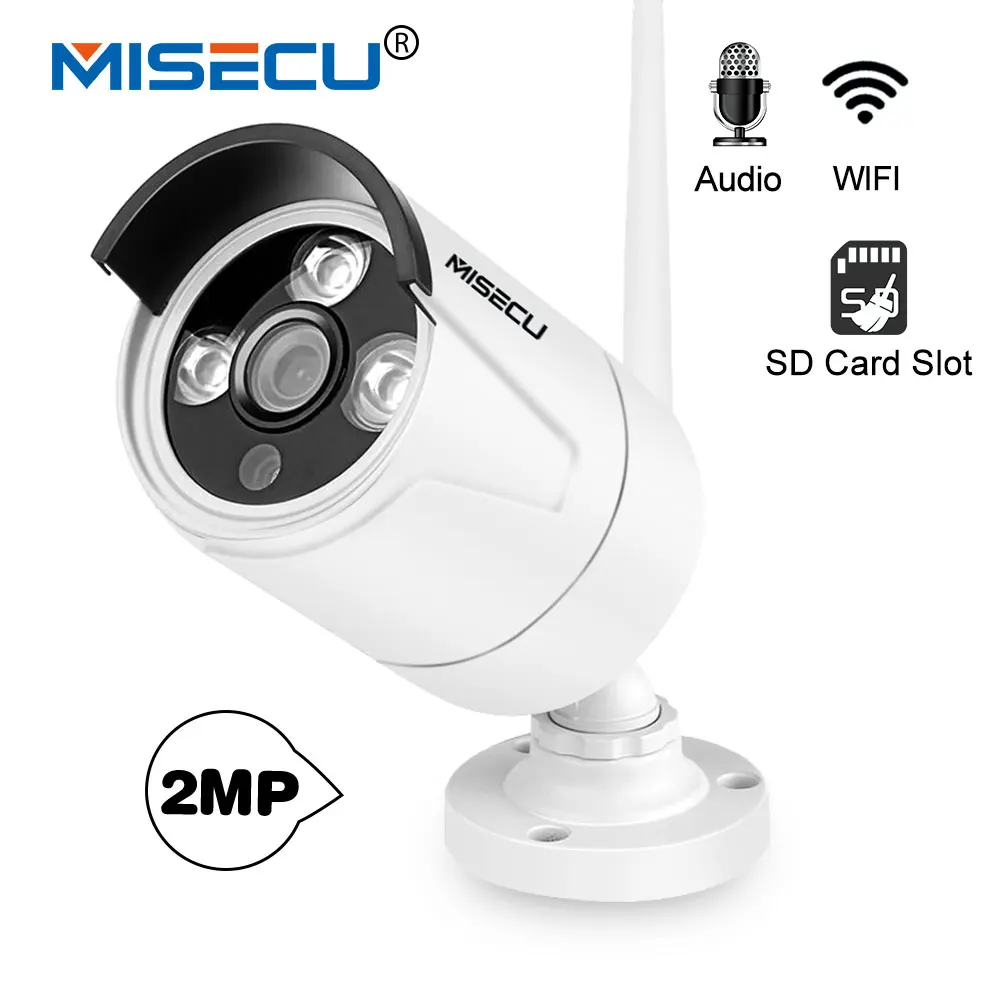 

MISECU HD 1080P Wireless Audio IP Camera 2.0MP Wifi Security Camera SD Card Slot Night Vision Metal Waterproof Outdoor Camera