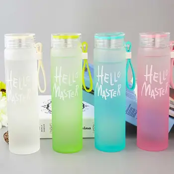 

Children's Innovative Macarons Colorful Glass 450ml Frosted Gaopeng Silicon Explosion-Proof Cup