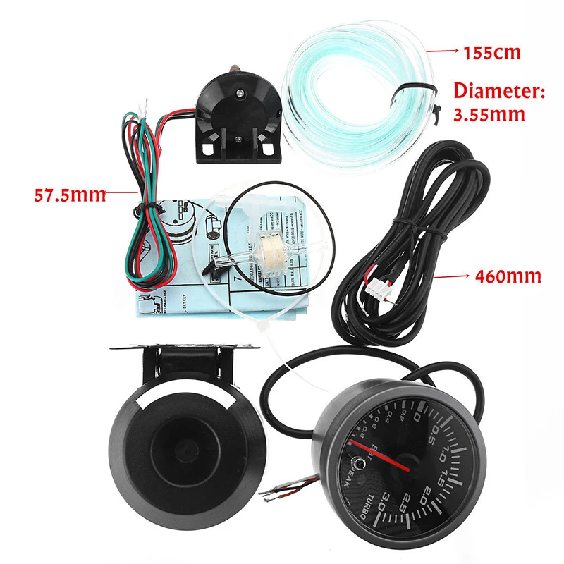 

2.5in 60mm Auto Car LED Turbo Boost Vacuum Press Pressure Gauge Bar Meter
