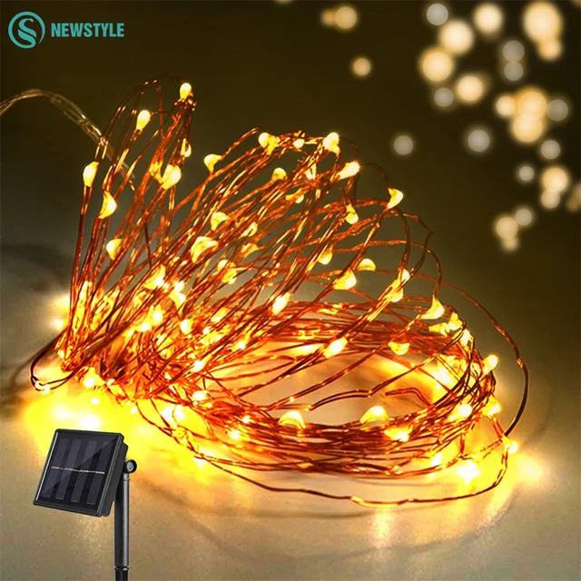 10m 8 Modes Solar Ed Led String Lights Copper Wire Outdoor 10m 8 Modes Solar Ed Led String Lights Copper Wire Outdoor Fairy Christmas Garden