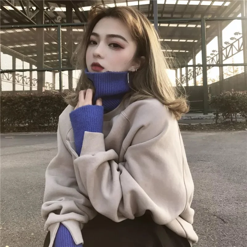 Mr.nut spring and autumn new Korean students high collar loose fake two hoodies Mr.nut spring and autumn new Korean students high collar loose fake two hoodies