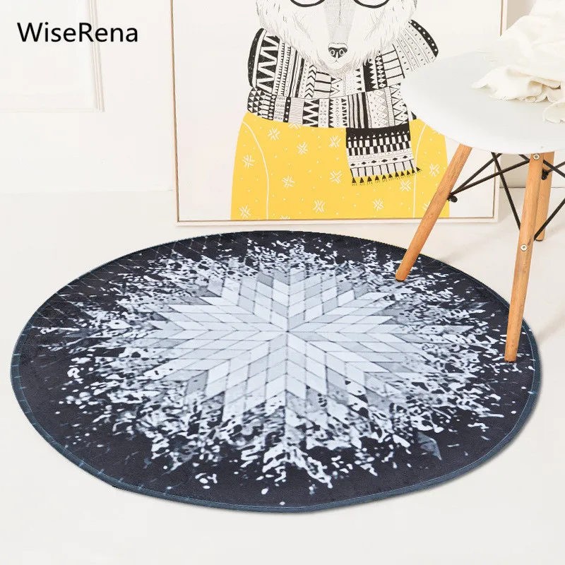 Современные Геометрические круглый ковер Кристалл вельветовые мягкие Гостиная кафе Спальня ковер не скользит Ванная комната коврик украсить дом tapete