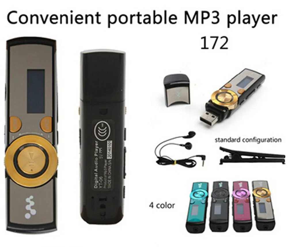 Free Shipping 2014 MP3 Players with 4GB Memory B172 Digital Screen MP3