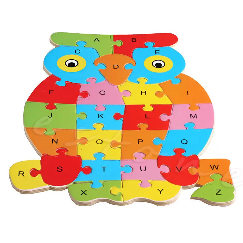 Деревянные головоломки животные детские развивающие игрушки алфавит головоломки