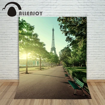 

Vinyl photo studio background Paris, Eiffel Tower street sun chair photocall products Allenjoy backdrops
