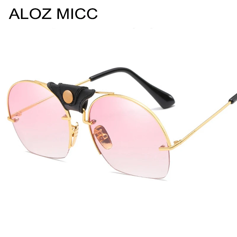 Очки солнцезащитные Круглые Женские ALOZ MCC брендовые дизайнерские оверсайз