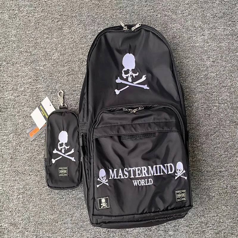 

Mastermind Men Women Black Steamed Shoulder Bag Mastermind Embroidered Alphabet Student Backpack MMJ Fashion Casual Travel Bag