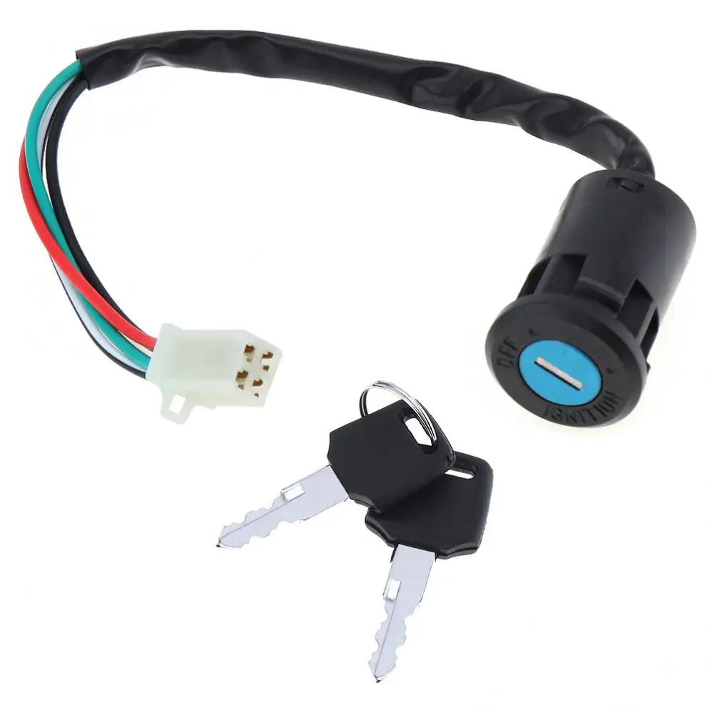 

Waterproof 4 Wires 2 Ignition Keys Start Switch Door Lock Key Motorcycle Accessories for ATV Go Kart Scrambling Motorcycle