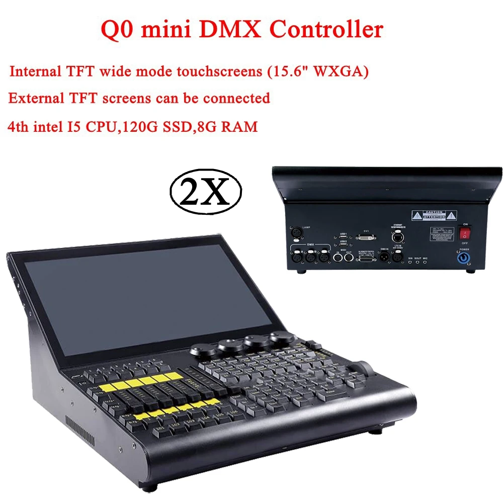 

2Pcs/Lot Stage Lighting Professional DJ DMX Console Q0 Mini Controller With Touch Screen For LED Par Moving Head Disco Controlle