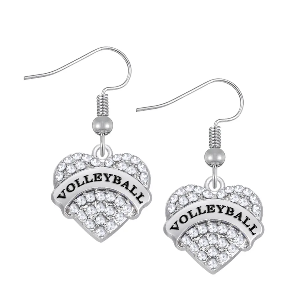 Кристалл волейбол сердце серьги Мода|earrings fashion|volleyball earringscrystal heart earrings |