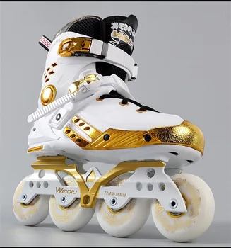 

Platinum Black Gold Skates Adult Inline Men Women Skates Fancy Flat Shoes Roller Shoes Roller Skates