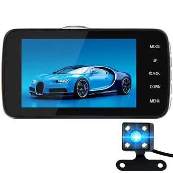 dash cam 4 inch car dvr with Rear view camera G-sensor night version HD Dual lens auto video recorder