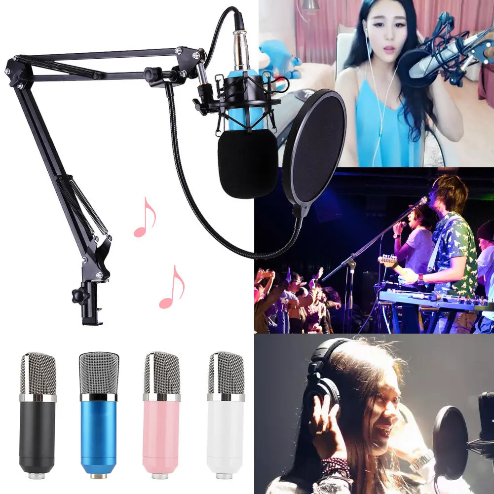 

BM-700 PC Microphone Kit Computer Studio Recording Broadcast Condenser Microphones Shock Mount Arm Stand Pop Filter WIF66
