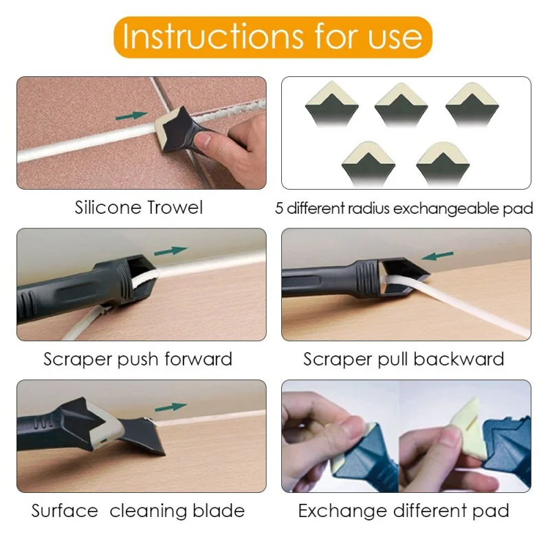 Sealant Finishing Cleaning Kit Silicone Scraper Caulking Grouting Tool Kitchen window cleaner scrapers set drop ship