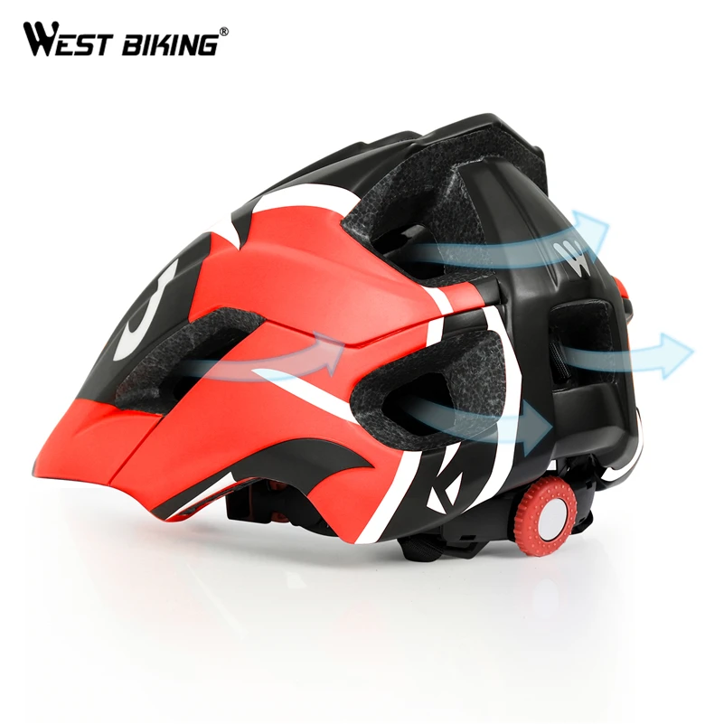 WEST BIKING Bike Children Helmet 52-56CM Lightweight 2 In 1 Safety Kids Helmet Full Face Cycling Protector Hat Bicycle Helmet