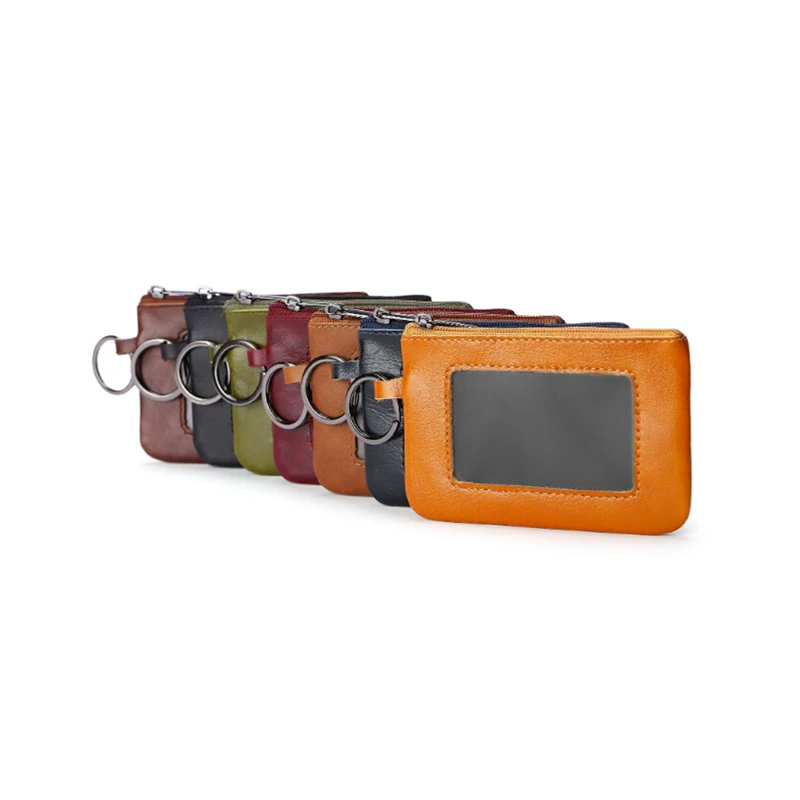 

Mini multi-function Coin Purse Pu Material Leather Zipper Bag With Key Ring multi-color Optional 2019 New Hot Sale