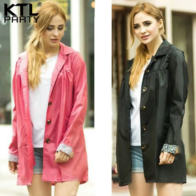 

KTLPARTY Womens New fashion Environmental thickening EVA raincoat female windbreaker lady rianwear/poncho free shipping