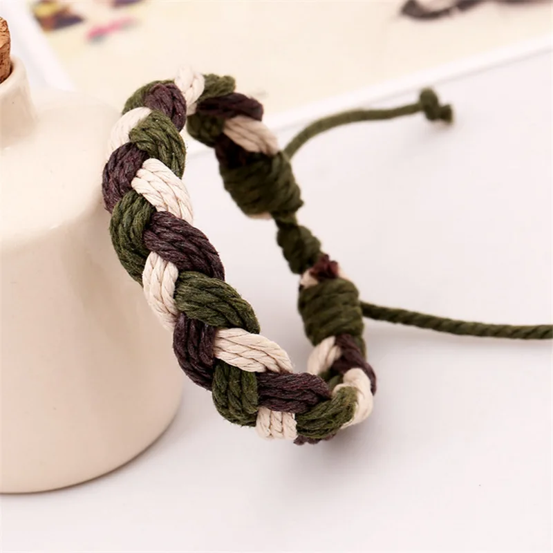 Ручной работы пеньковый веревочный плетеный браслет Студенческая ручная цепочка простой браслет для мужчин и женщин