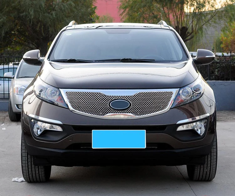 Для KIA Sportage 2011 2012 2013 из нержавеющей стали передний бампер сотовый Центр решетка гоночный гриль Накладка для автомобиля Стайлинг